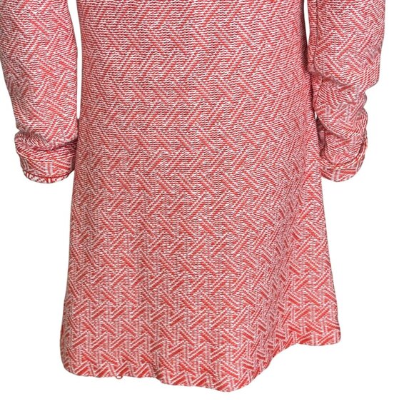 Sundance Knit Longline Sweater Coat Orange & Cream Button Front Collard Jacket M - Picture 10 of 13